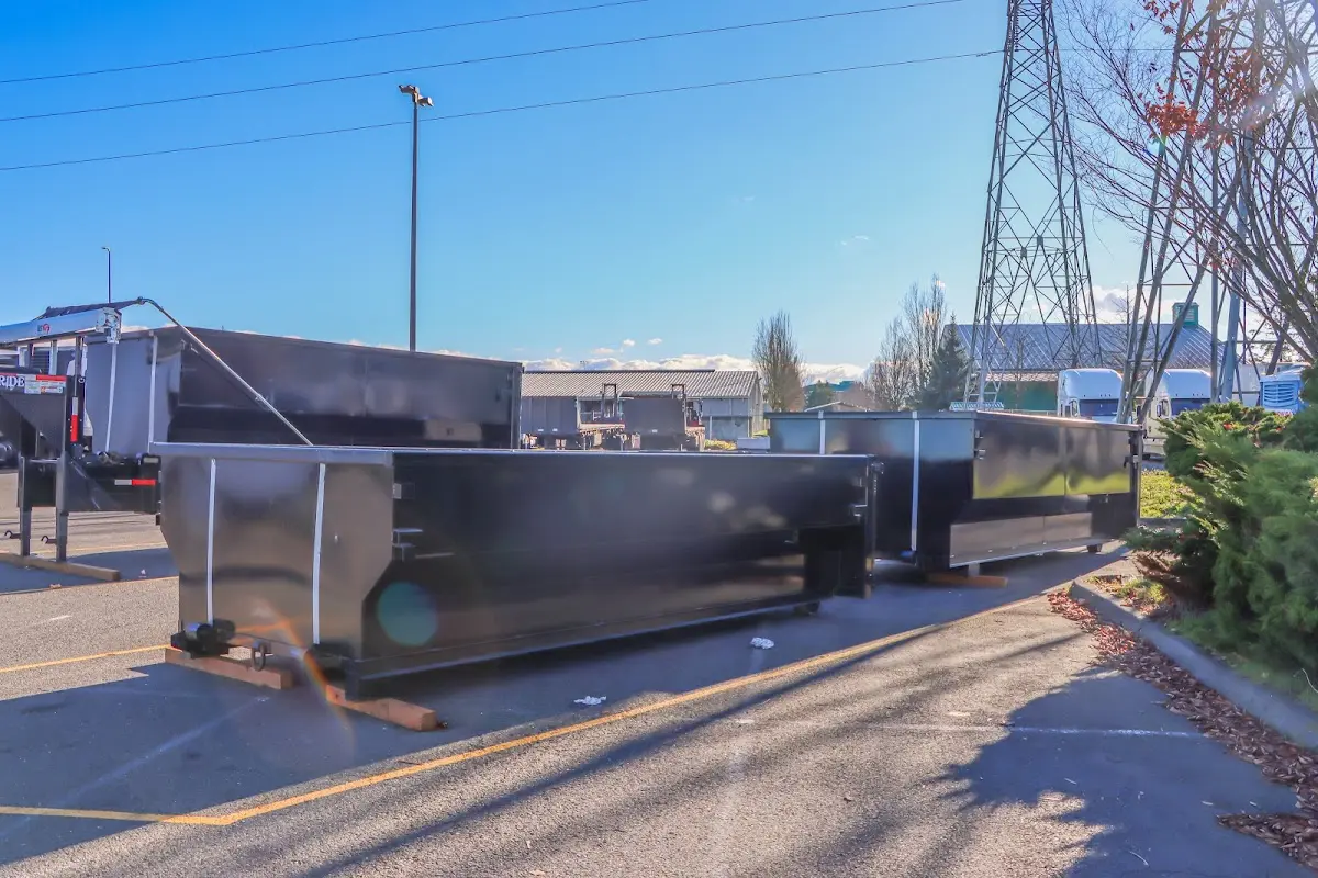 Roll-off dumpster ready for waste disposal at job site for 4 Yard Dumpster Rental in Carson City